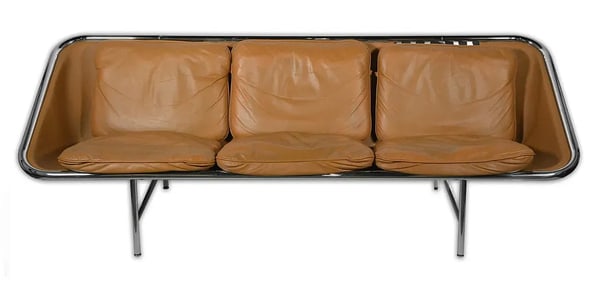 George Nelson for Herman Miller Original Mid-Century Leather Sling Sofa