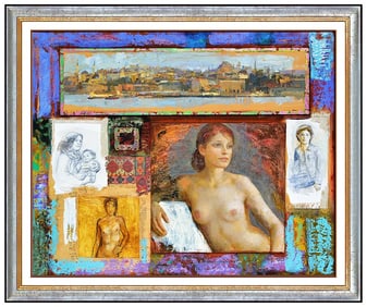 Goyo Dominguez Large Original Female Portrait Oil Painting Signed on Board