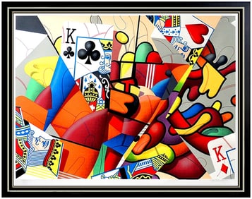 Yankel Ginzburg Kings Large Original Signed Serigraph Rare Abstract 34x46 Art