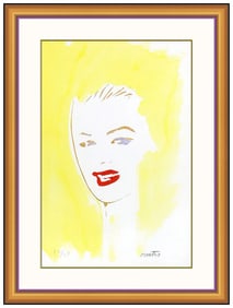 Tony Curtis Original Marilyn Acrylic Pochoir Painting Signed Framed Color Art