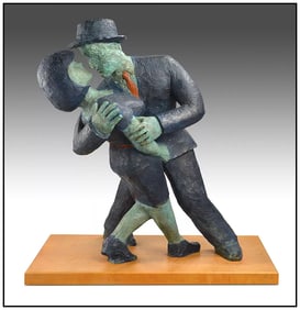 Martin Silverman Large Original Music Dance Bronze Sculpture Signed Male Female