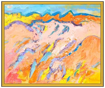 Brian Bradshaw Large Original Sand Landscape Oil Painting Signed Abstract Canvas