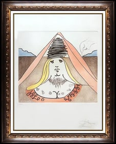 Salvador Dali Lady Dulcinea Original Hand-Signed Color Etching Don Quixote Art