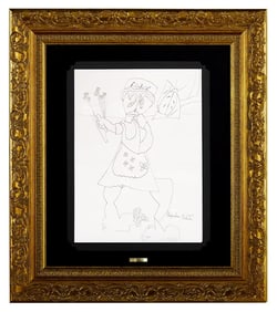 Alexandra Nechita Original Cubism Ink Drawing Signed Authentic Framed Art