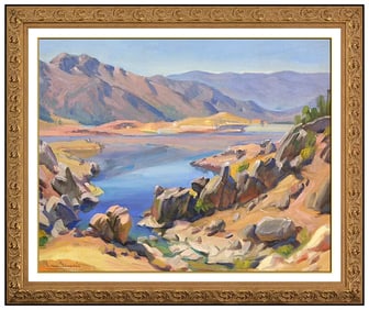 Christian Von Schneidau Original Mountain Landscape Painting Signed on Canvas