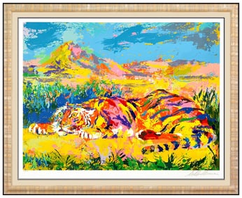 Leroy Neiman Delacroix Tiger Large Original Color Serigraph Signed Big Cat Art