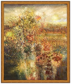 Corrine Colarusso Large Original Landscape Acrylic Painting Signed Framed Canvas