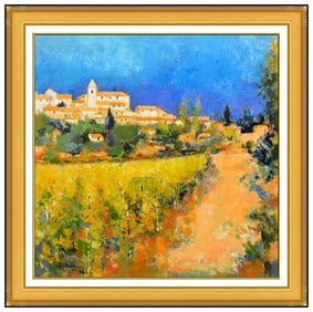 Pierre Neveu Original French Landscape Oil Painting Signed Framed on Canvas