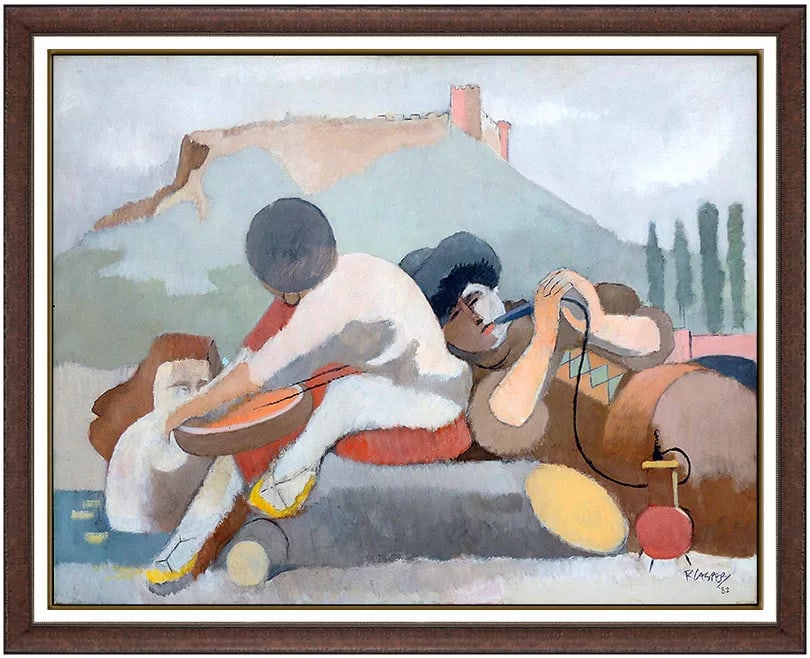 Robert Casper Large Original Landscape Acrylic Painting Signed Framed Canvas (1 of 5)