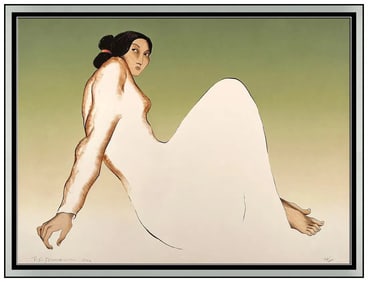 R.C. Gorman Hana Original Hand-Signed Color Lithograph Female Figure Framed