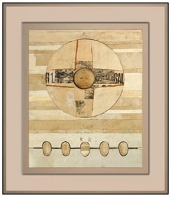 Robert Courtright Original Abstract Collage Painting Signed Framed on Board