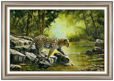Craig Bone Large Original Wildlife Landscape Oil Painting Signed Framed Canvas