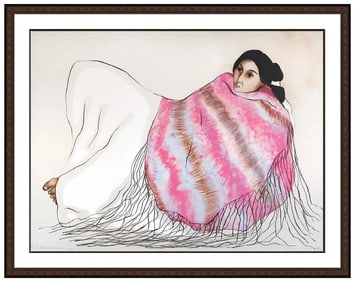 R.C. Gorman Sandras Shawl Original Hand-Signed Color Lithograph Native Art