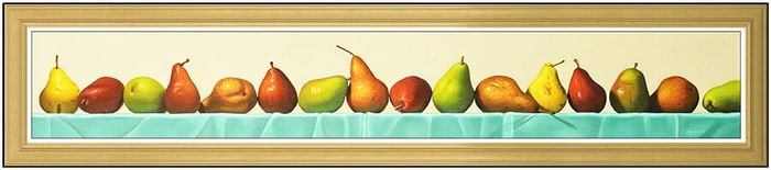 Robert C Jackson Large Original Fruit Still Life Pears Oil Painting Signed Board
