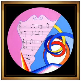 Antonio Grediaga Kieff Original Large Music Acrylic Painting Signed on Canvas