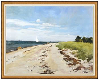 Marc Dalessio Large Original Water Landscape Oil Painting Signed Framed Canvas