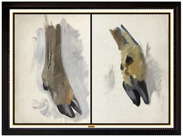 George Browne Original Wildlife Deer Oil Painting Signed Framed on Board
