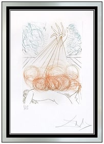 Salvador Dali Cymbeline Original Hand-Signed Color Etching Framed Figure Art