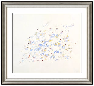 Clarence Morgan Original Abstract Modern Watercolor Painting Signed Framed Art