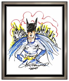Charles Fazzino Original Batman Gotham Large Acrylic Painting Signed Framed Art