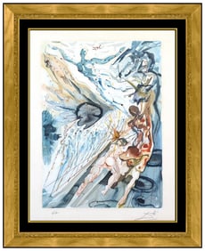Salvador Dali Purgatory Canto 26 Original Hand-Signed Lithograph Print Framed