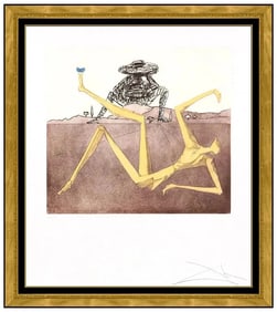 Salvador Dali Heart Of Madness Original Hand-Signed Print Framed Figures Art