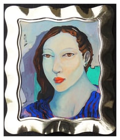 Miguel Martinez Original Female Portrait Oil Painting Signed Framed on Canvas