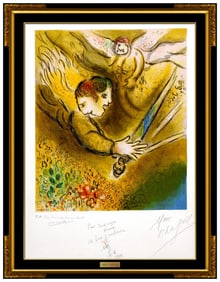 Marc Chagall L'Ange Du Jugement Original Hand-Signed Color Lithograph Artwork