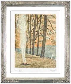 Edouard Chimot Original French Landscape Color Etching Hand-Signed Framed Art