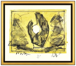 Claes Oldenburg Mitt Original Hand-Signed Color Lithograph Framed Artwork