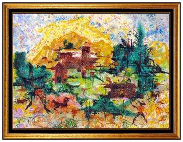 Emil Kosa Jr Original Large Hawaii Landscape Watercolor Painting Signed Framed