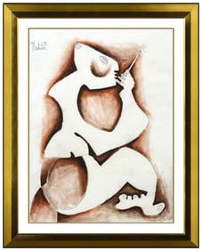 Alexandra Nechita Original Figurative Ink Sepia Drawing Signed Framed Art