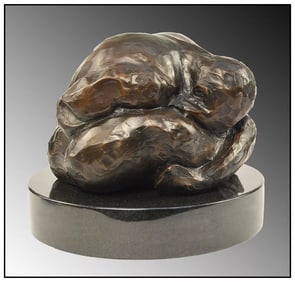 Jeanie Renchard Original Figurative Full-Round Bronze Sculpture Signed Rare Art