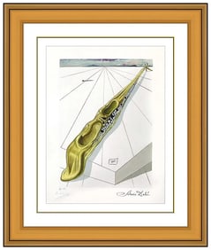 Salvador Dali Inferno 14 Blasphemers Original Hand-Signed Wood Engraving Framed
