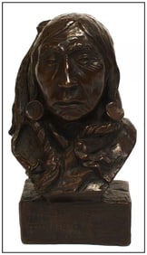 Charles Beil Eagle Calf Rare Original Bronze Sculpture Signed Native American