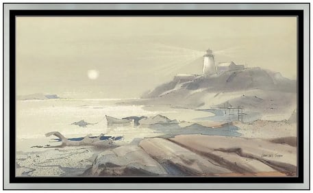 Laurence Philip Sisson Original Watercolor Gouache Painting Signed Framed Art