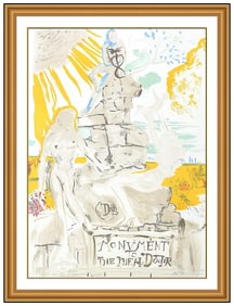 Salvador Dali Monument to Ideal Doctor Original Hand-Signed Lithograph Framed