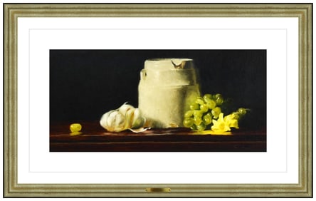 Gerald Farm Original Food Fruit Still Life Oil Painting Signed Framed Board
