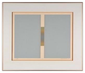 Richard Brunkus Gray Edge Color Serigraph Signed Framed Abstract Art