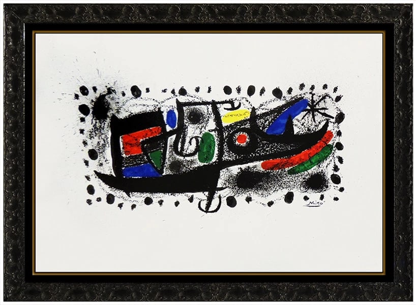Joan Miro Und Katalonien Original Hand-Signed Color Lithograph Abstract Framed (1 of 5)