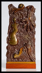 Antonio Grediaga Kieff Original Totem Female Full-Round Bronze Sculpture Signed