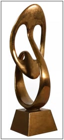 Bill Keating Original Modern Music Abstract Full-Round Bronze Sculpture Signed