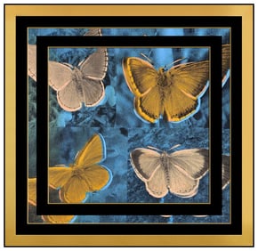 Steve Kaufman Original Butterflies Acrylic Painting Signed Framed Pop Canvas