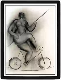 Igor Galanin Original Nude Portrait Charcoal Drawing Signed Framed Artwork