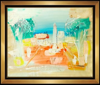 Charles Cobelle Original Paris Cityscape Oil Painting Signed Framed Canvas