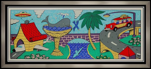 Rodney Greenblat Original Authentic Animation Screenprint Signed Large Artwork