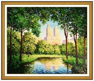Alexander Antanenka Original New York Cityscape Painting Signed Framed Canvas