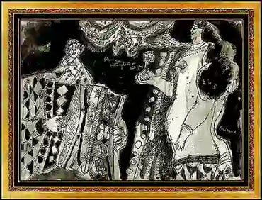 Theo Tobiasse Original French Female Portrait Oil Painting Signed Modern Artwork