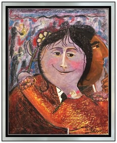 Steve Stein Original Figurative Portrait Pastel Painting Signed Framed Artwork