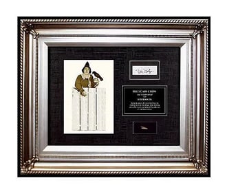 Wizard Of Oz Scarecrow Signed Costume Movie Prop Straw Memorabilia Framed